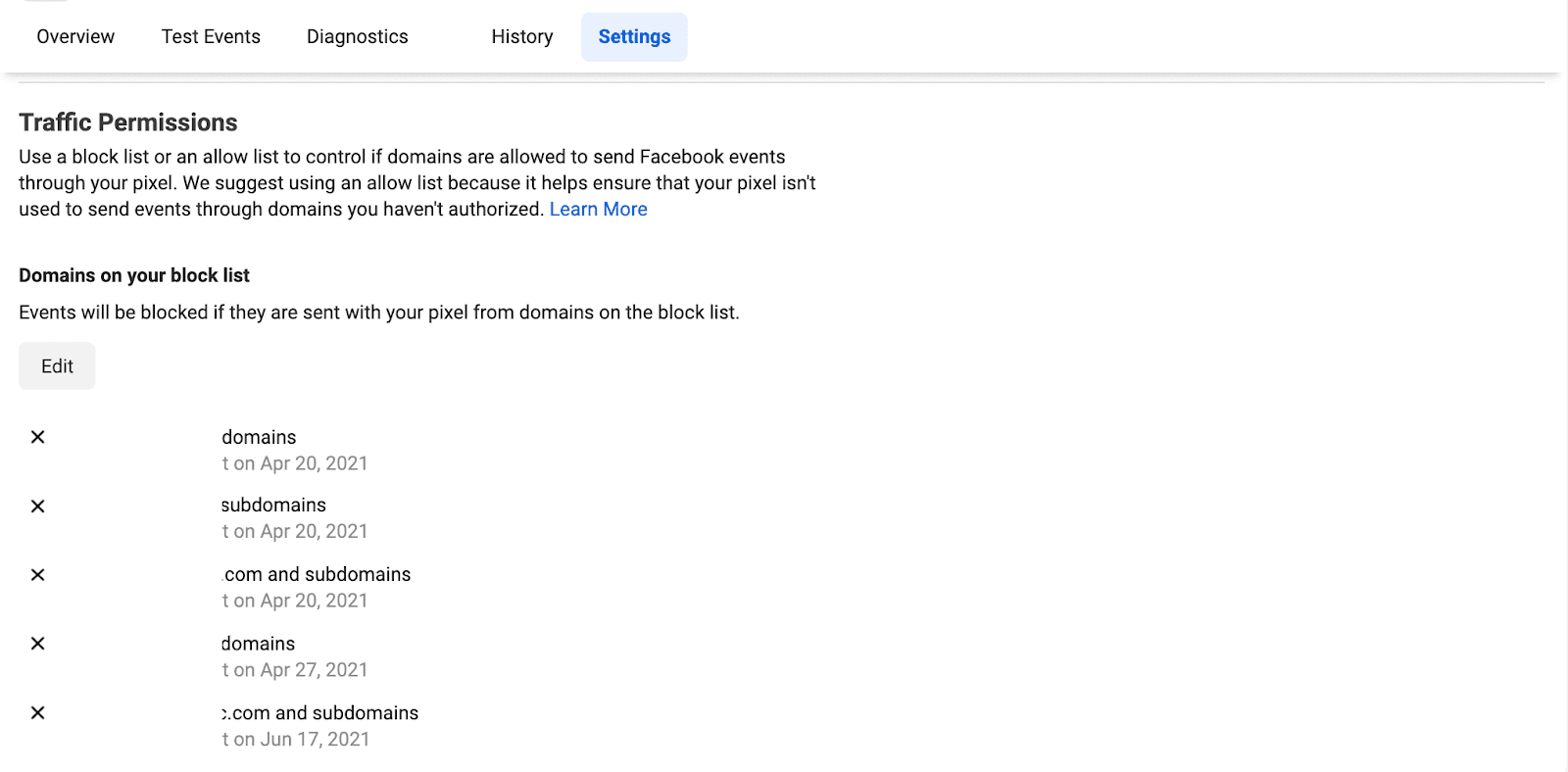 Create allow block list in Facebook