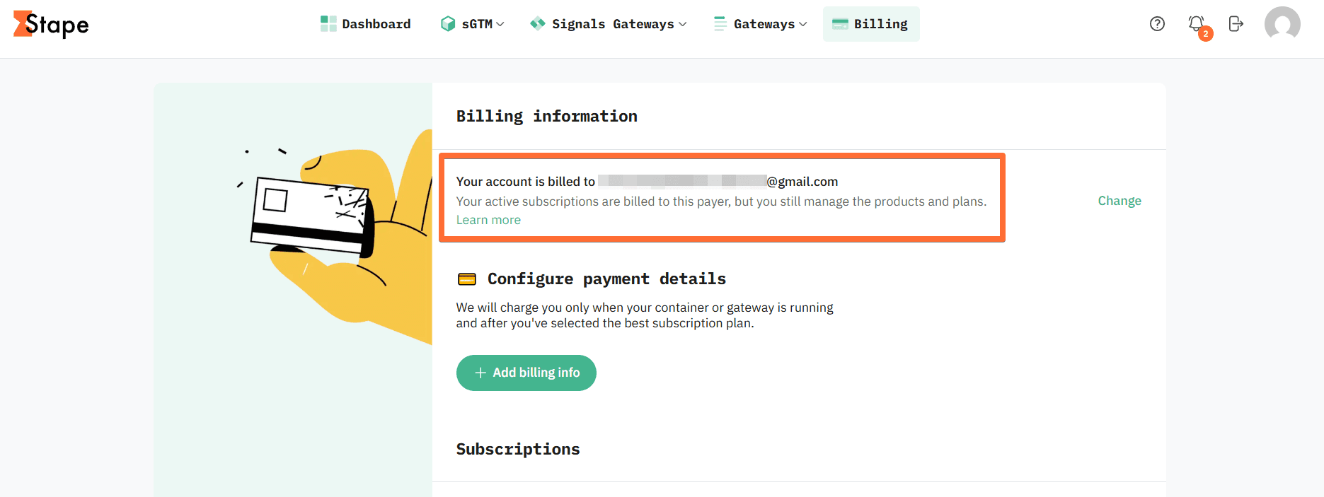 Standard account is managed through an Agency/Partner account