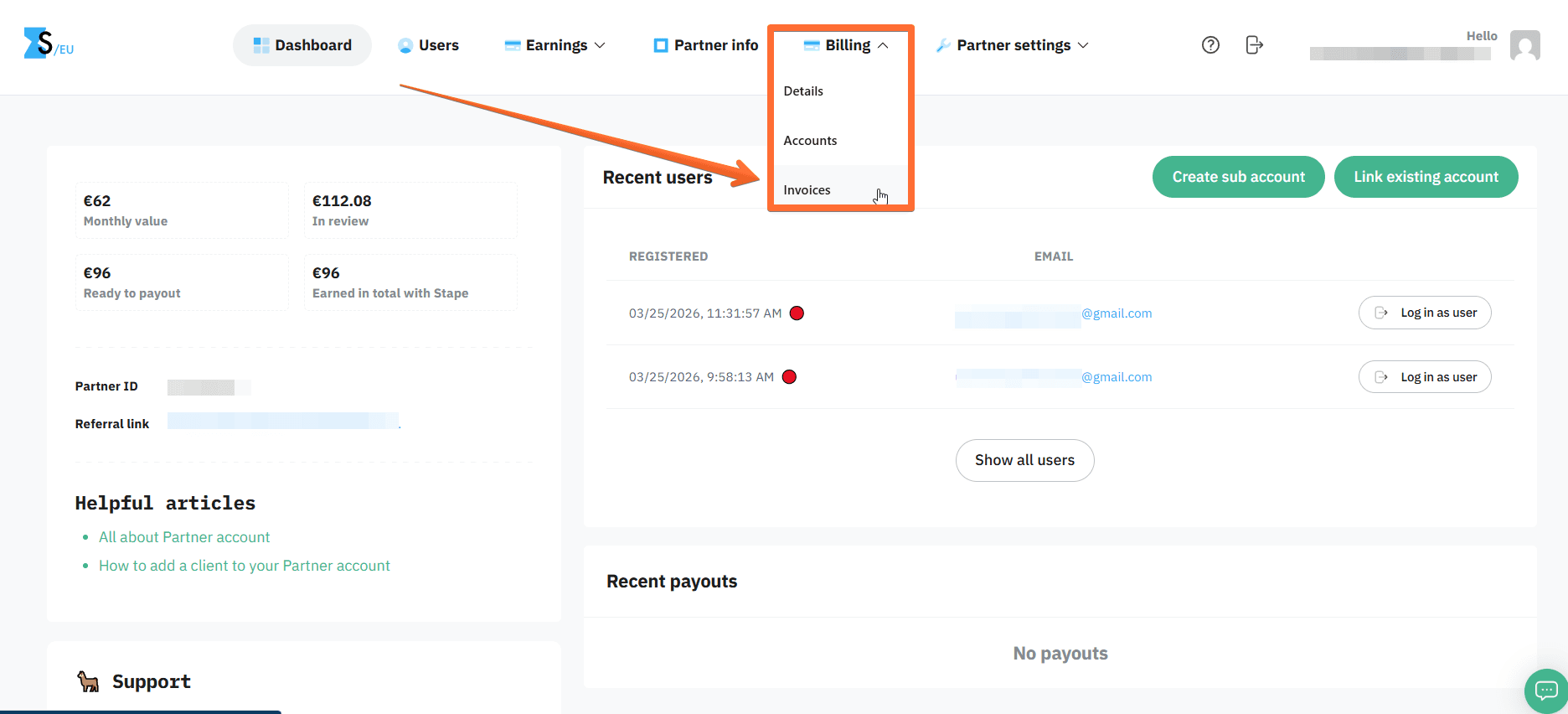 Agency/Partner billing
