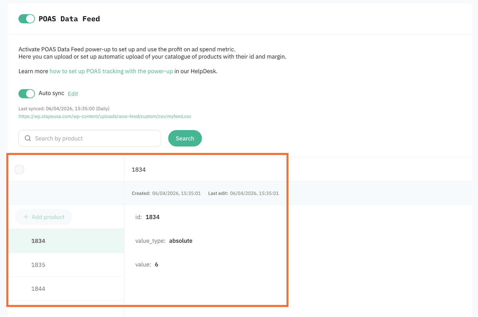 The catalogue downloads immediately and syncs automatically going forward