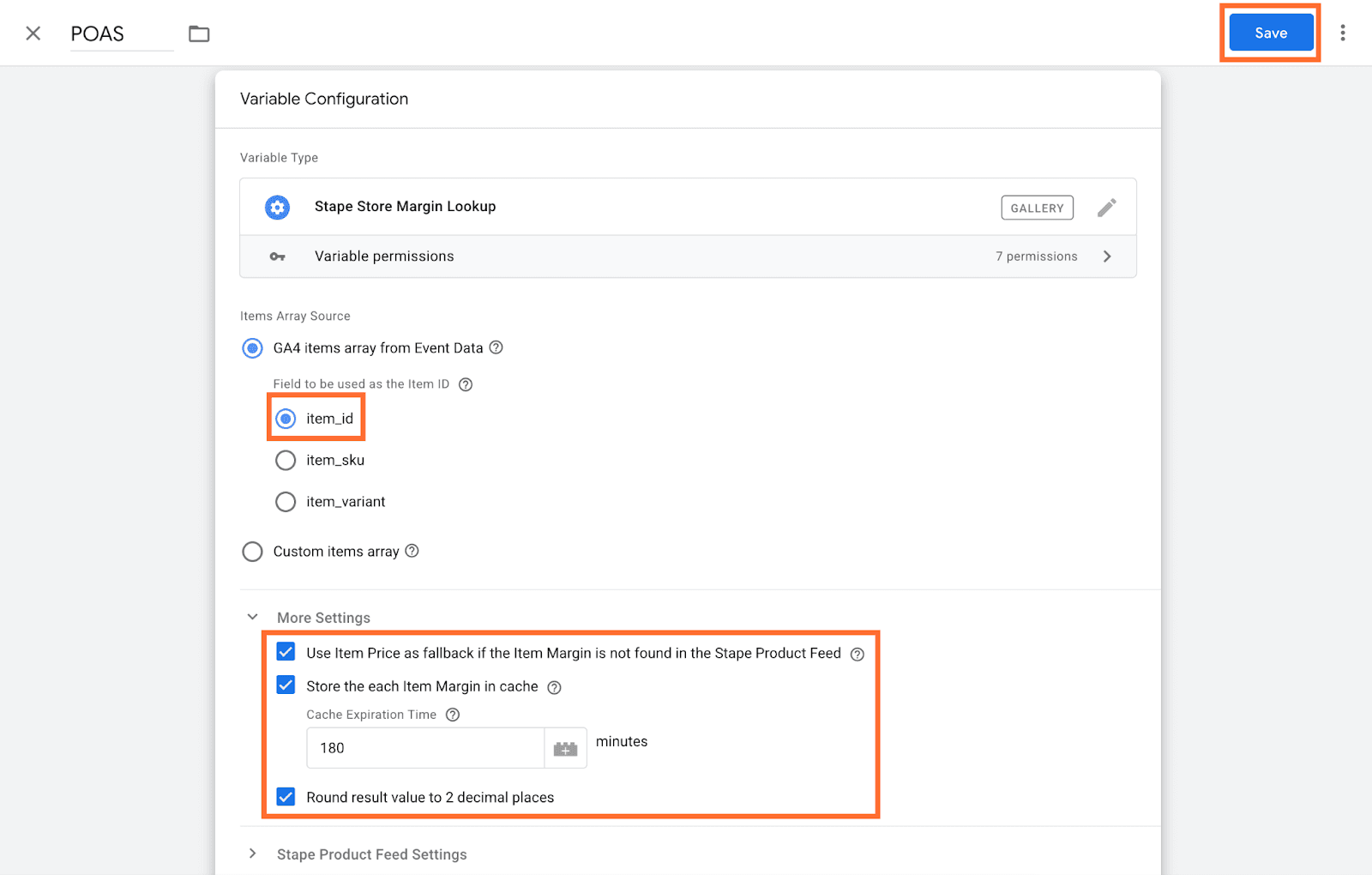 Tick all options under More settings unless your tracking logic requires otherwise. Click Save