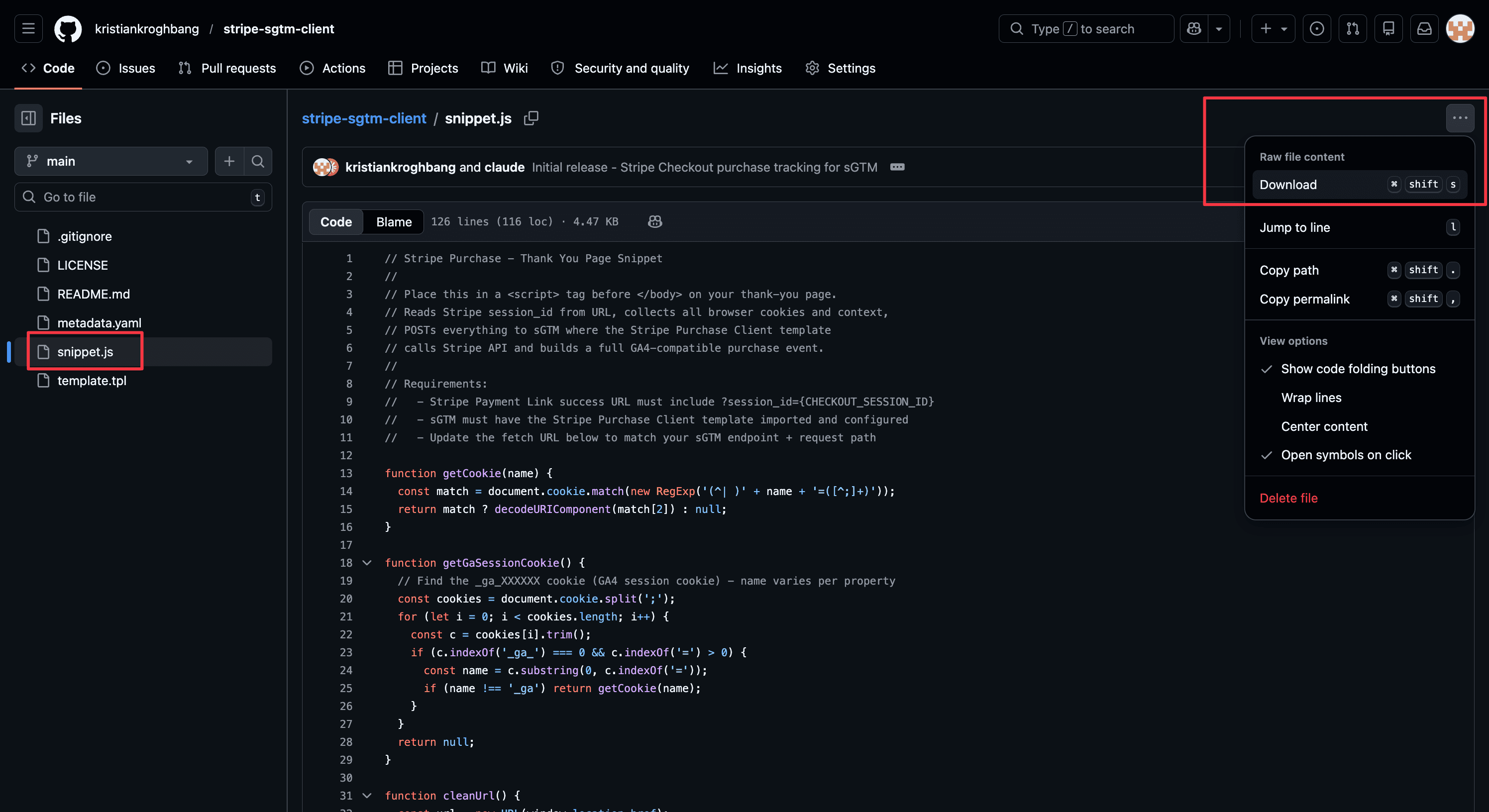 The snippet automatically collects 30+ cookies