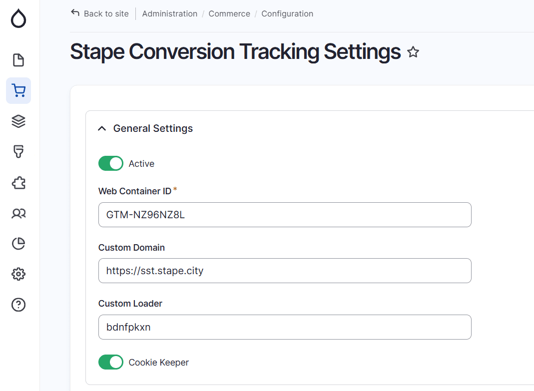 Drupal module General Settings section