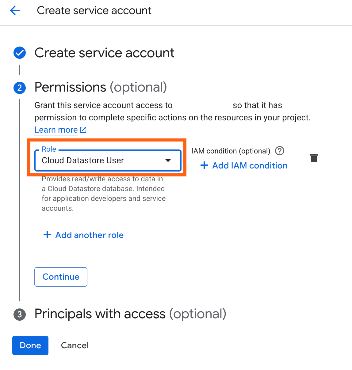 Click Continue and Done