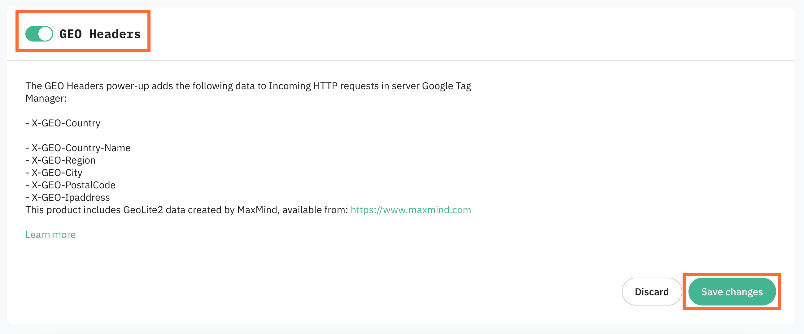 Enable GEO Headers