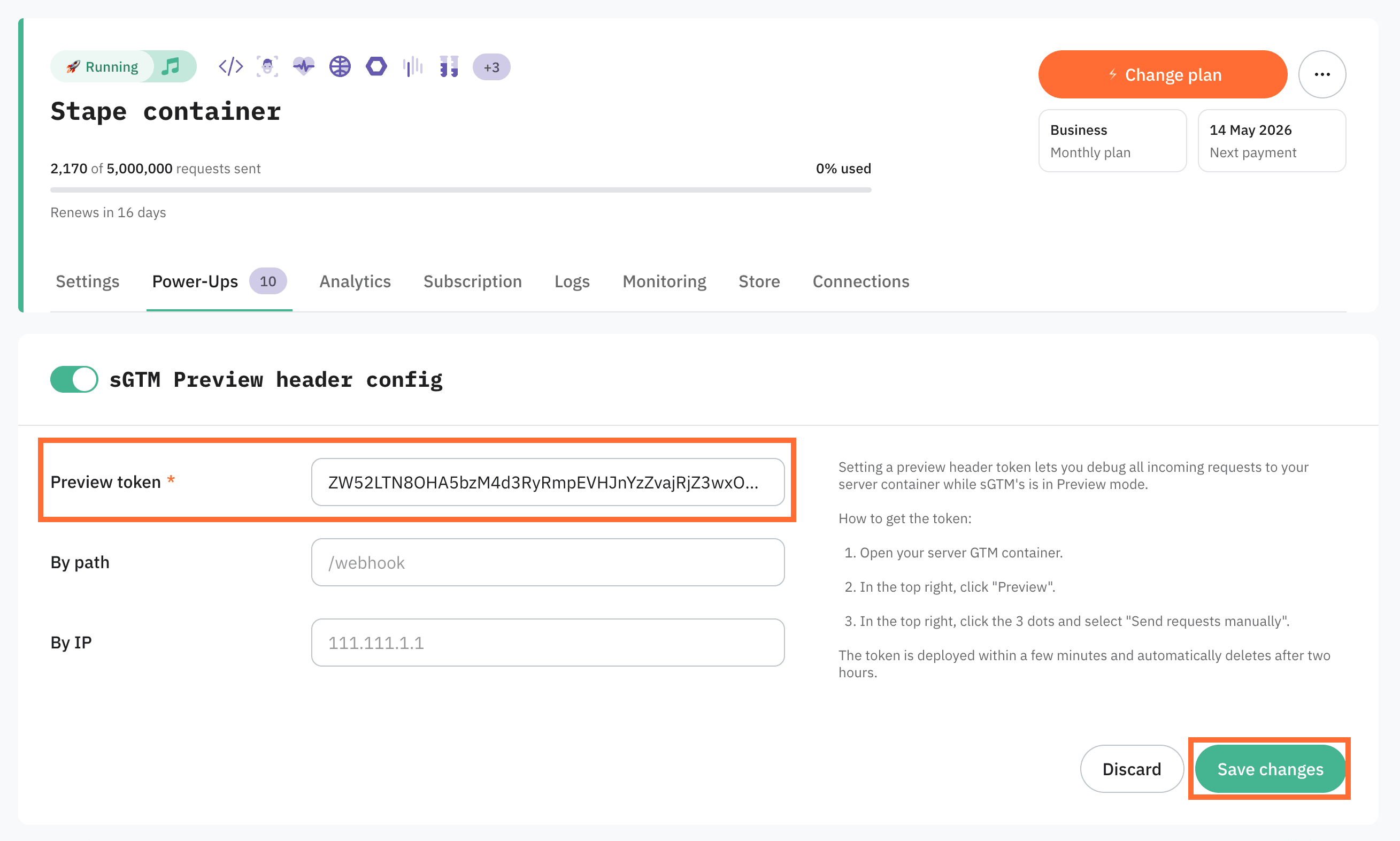 Preview token