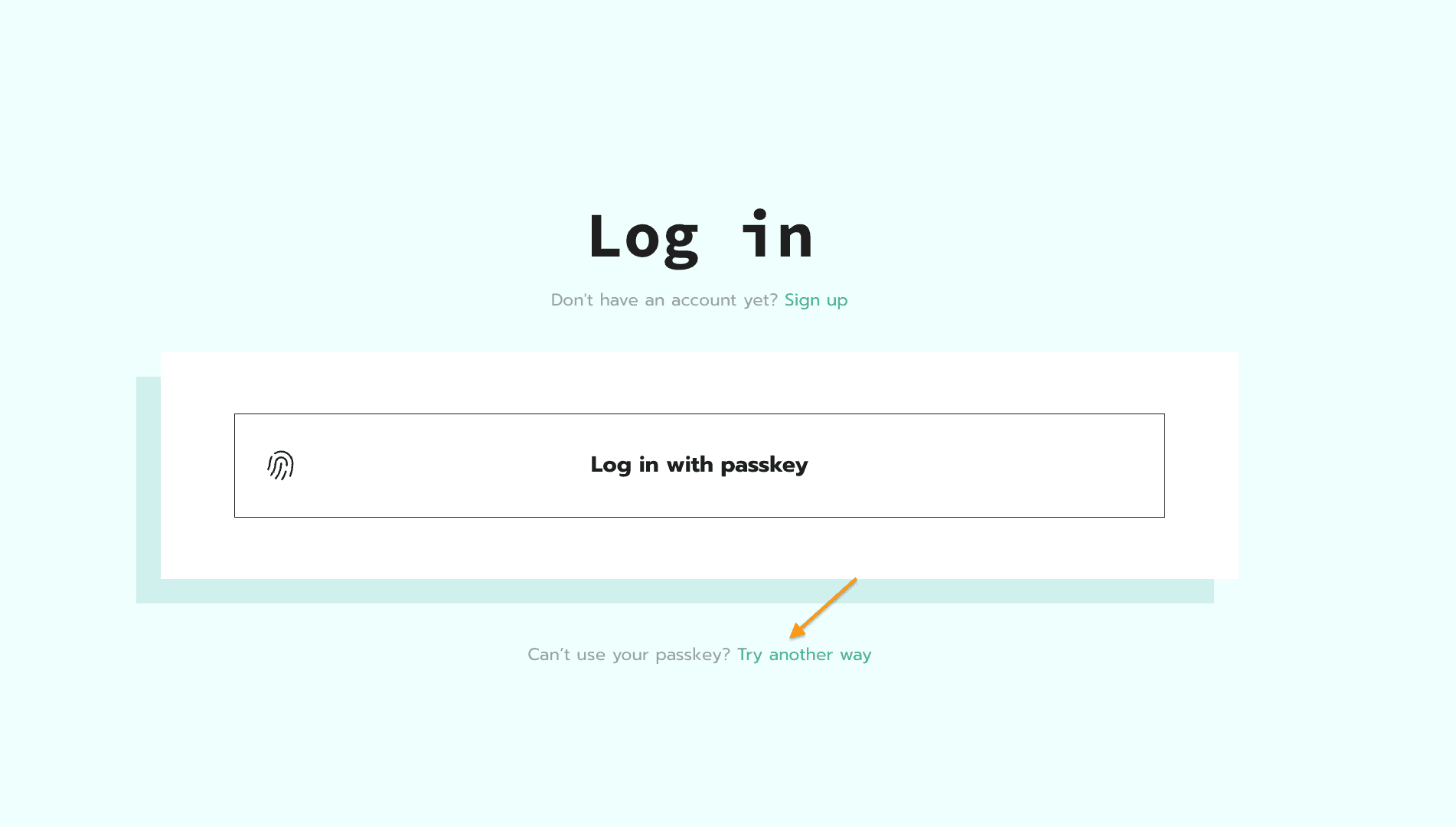 Log in with passkey