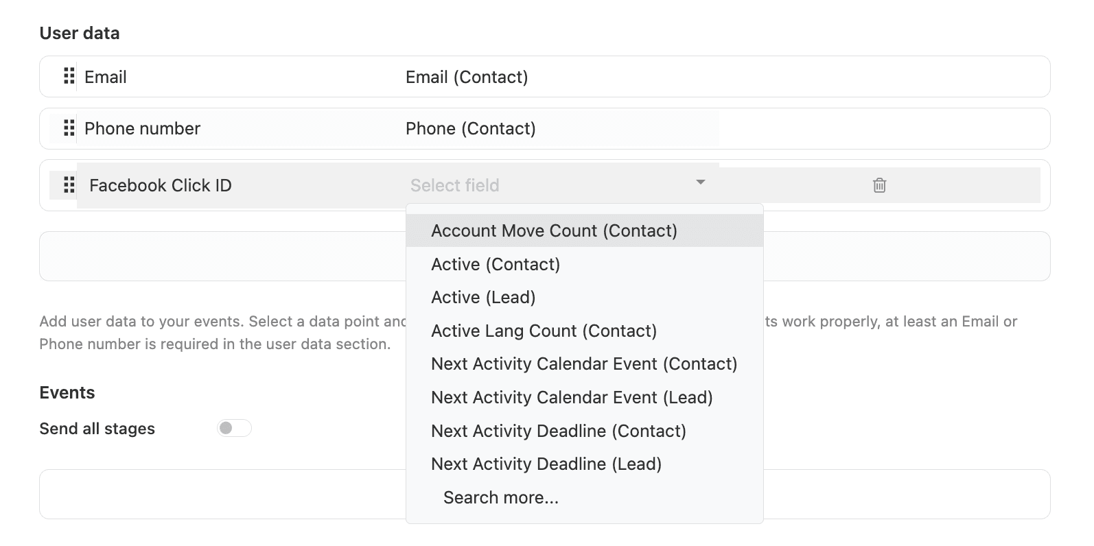 Odoo CRM fields