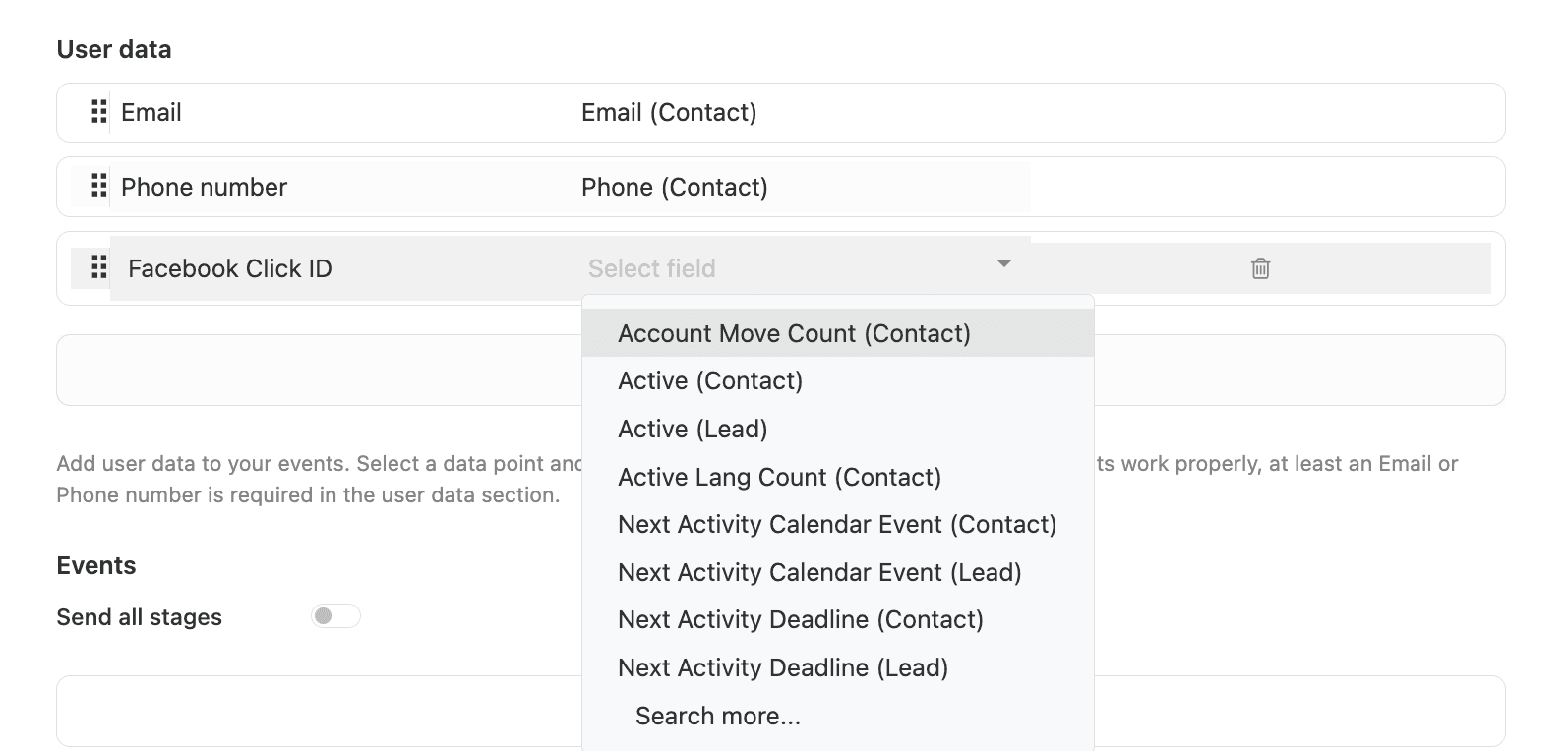 Odoo CRM fields