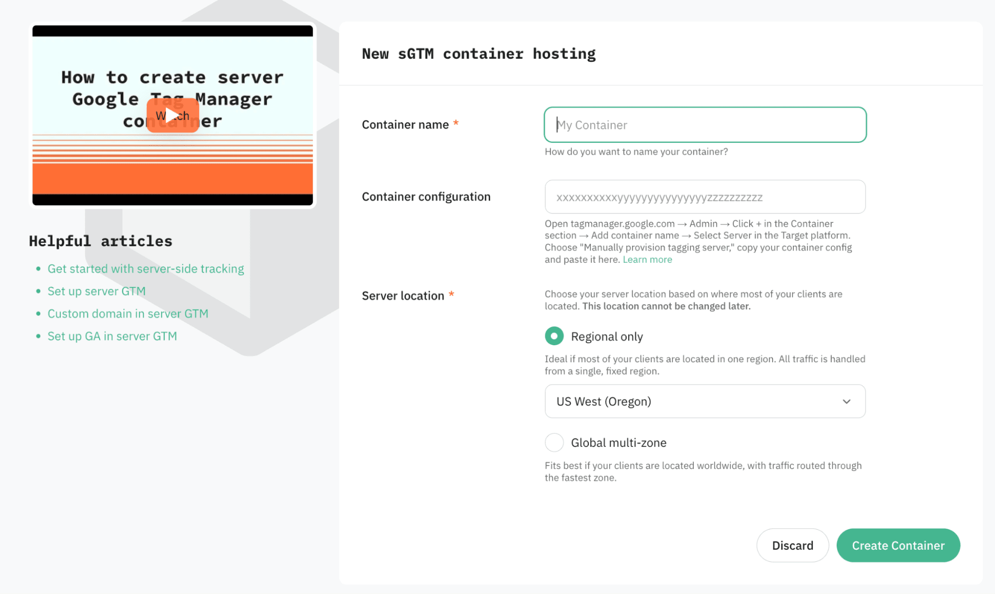 Create container