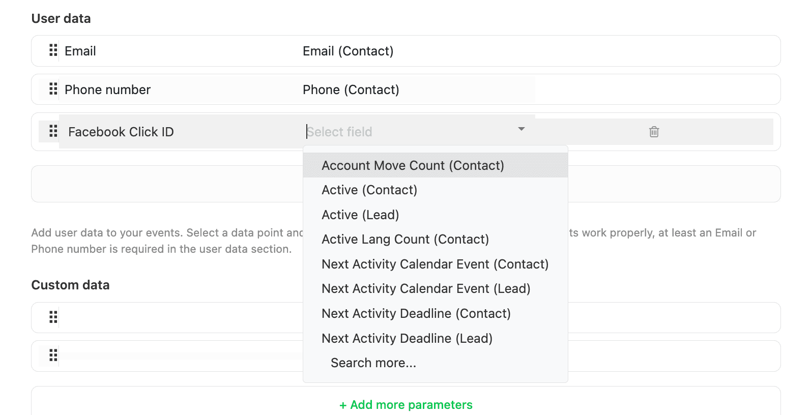 Odoo CRM fields