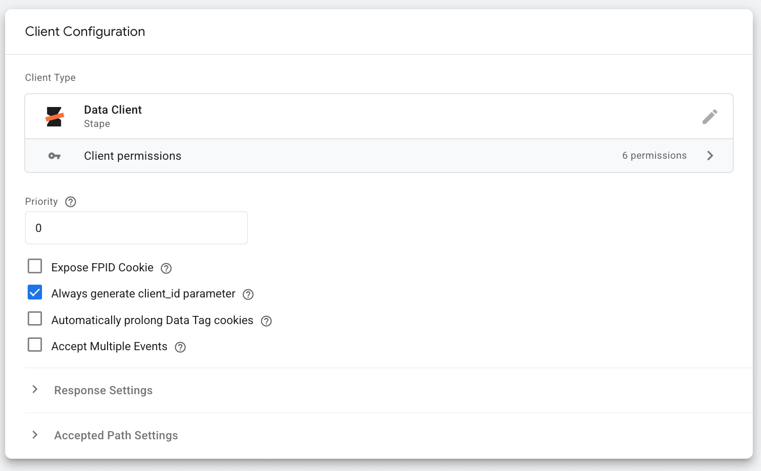 Go to the Clients section of your sGTM container