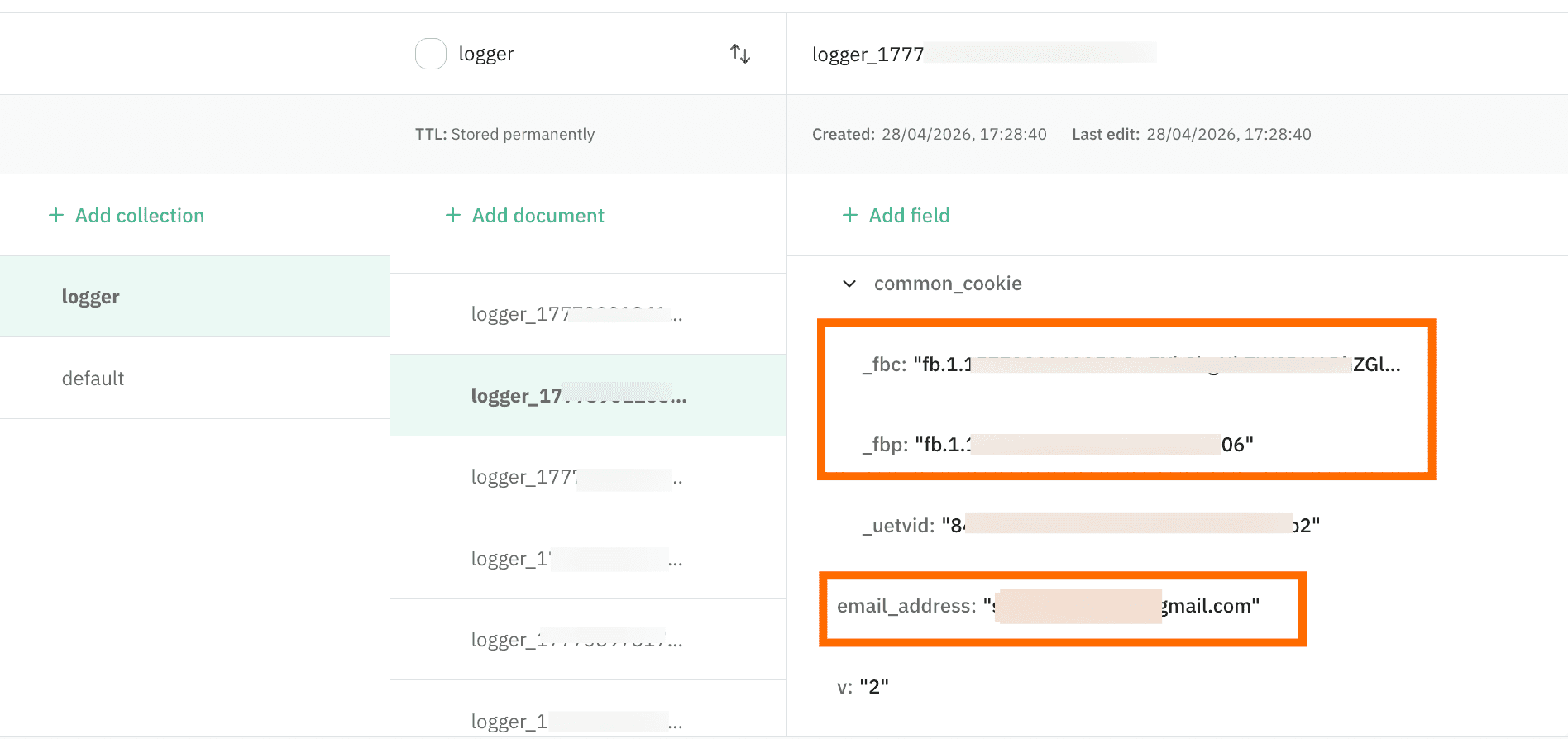 fbc and fbp parameters in "Event data"