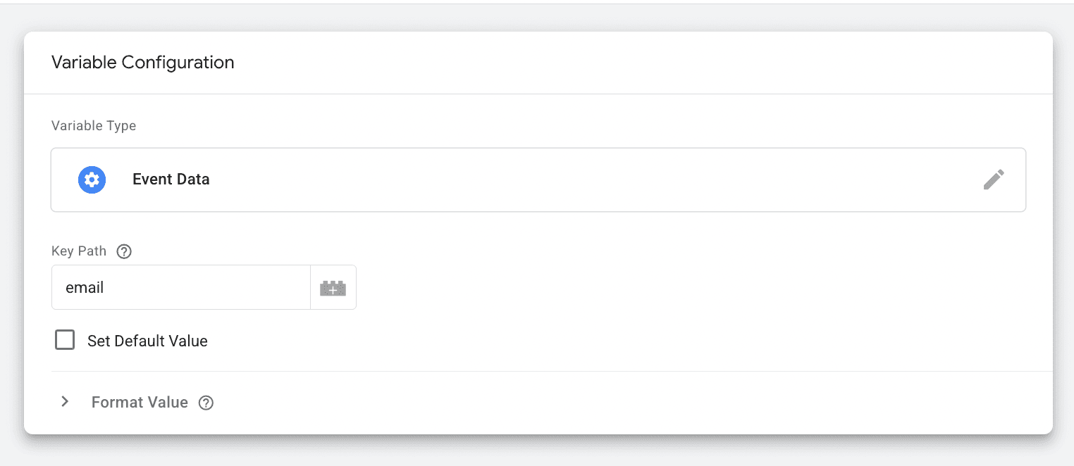 Event Data variable configuration