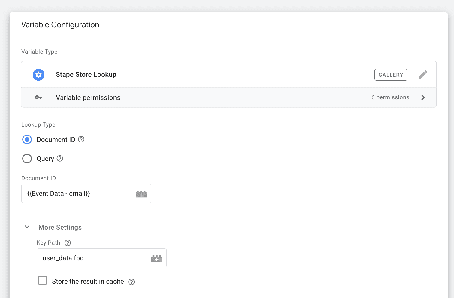 Stape Store Lookup variable fbc path