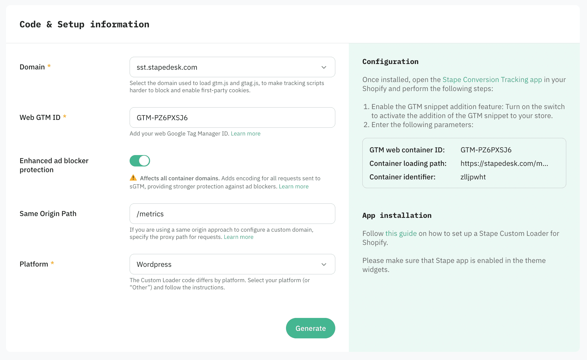 Interface do Custom Loader power-up