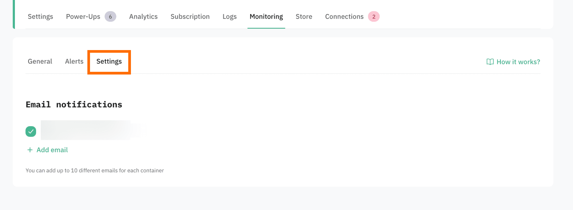 you will receive a notification on the email(s) you’ve specified in the Settings tab