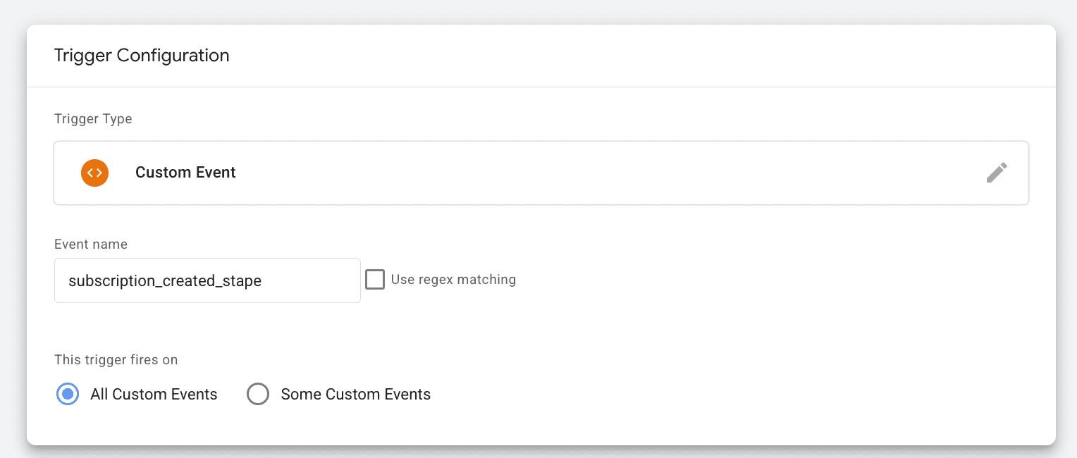 Trigger config example