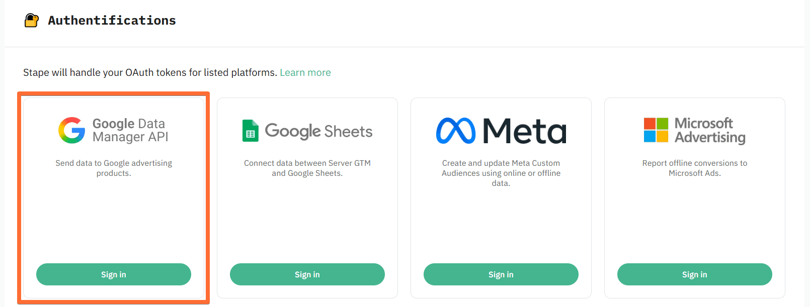 Google Data Manager API Connection