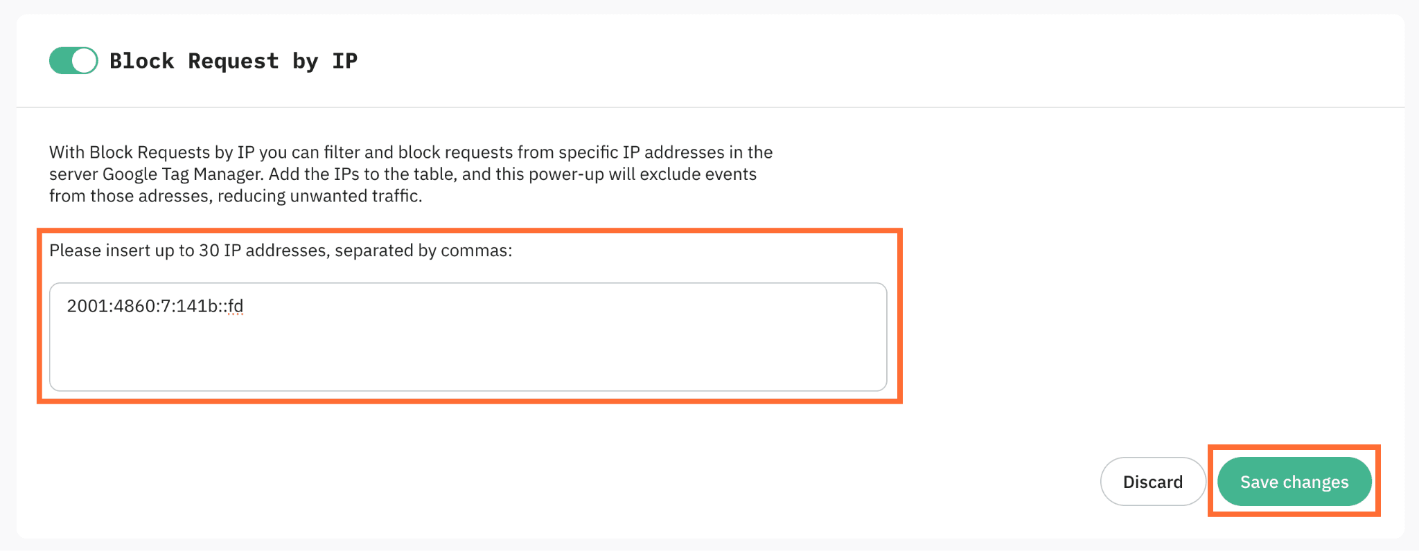 IP address list in Block Request by IP power-up