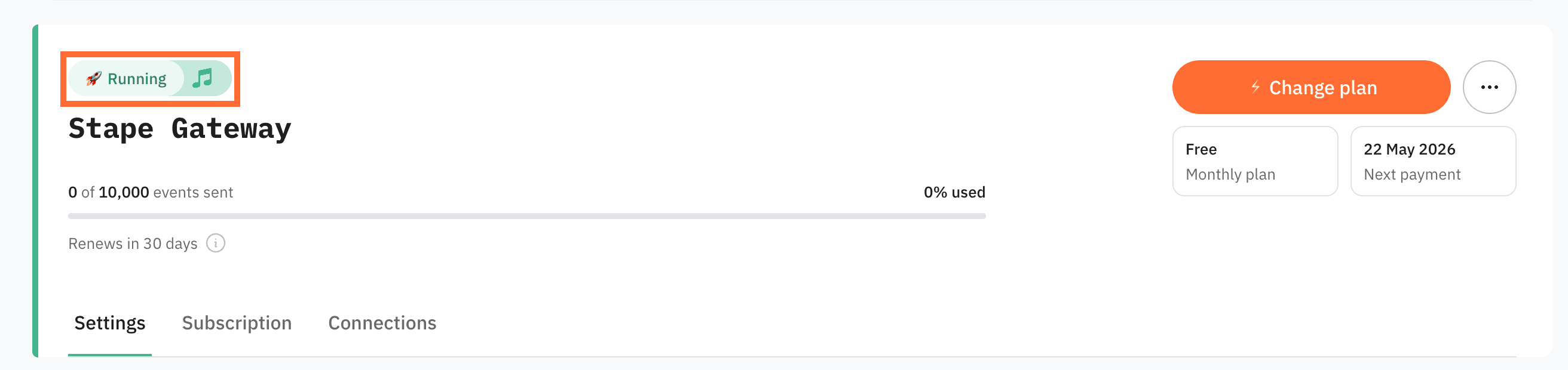 Gateway status running