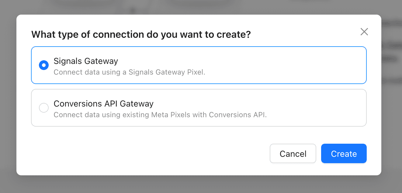 Pick the connection type