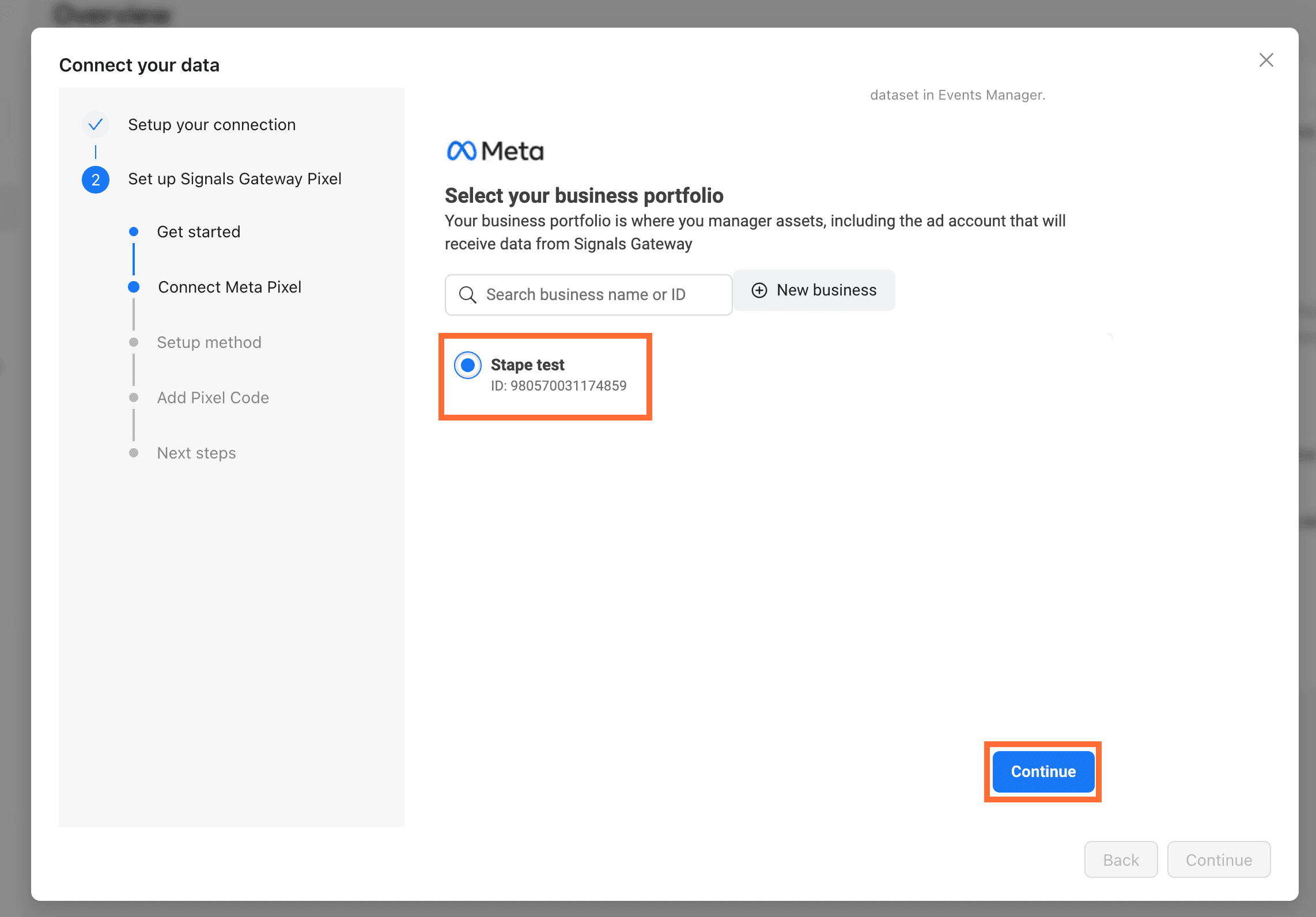 Select your business portfolio