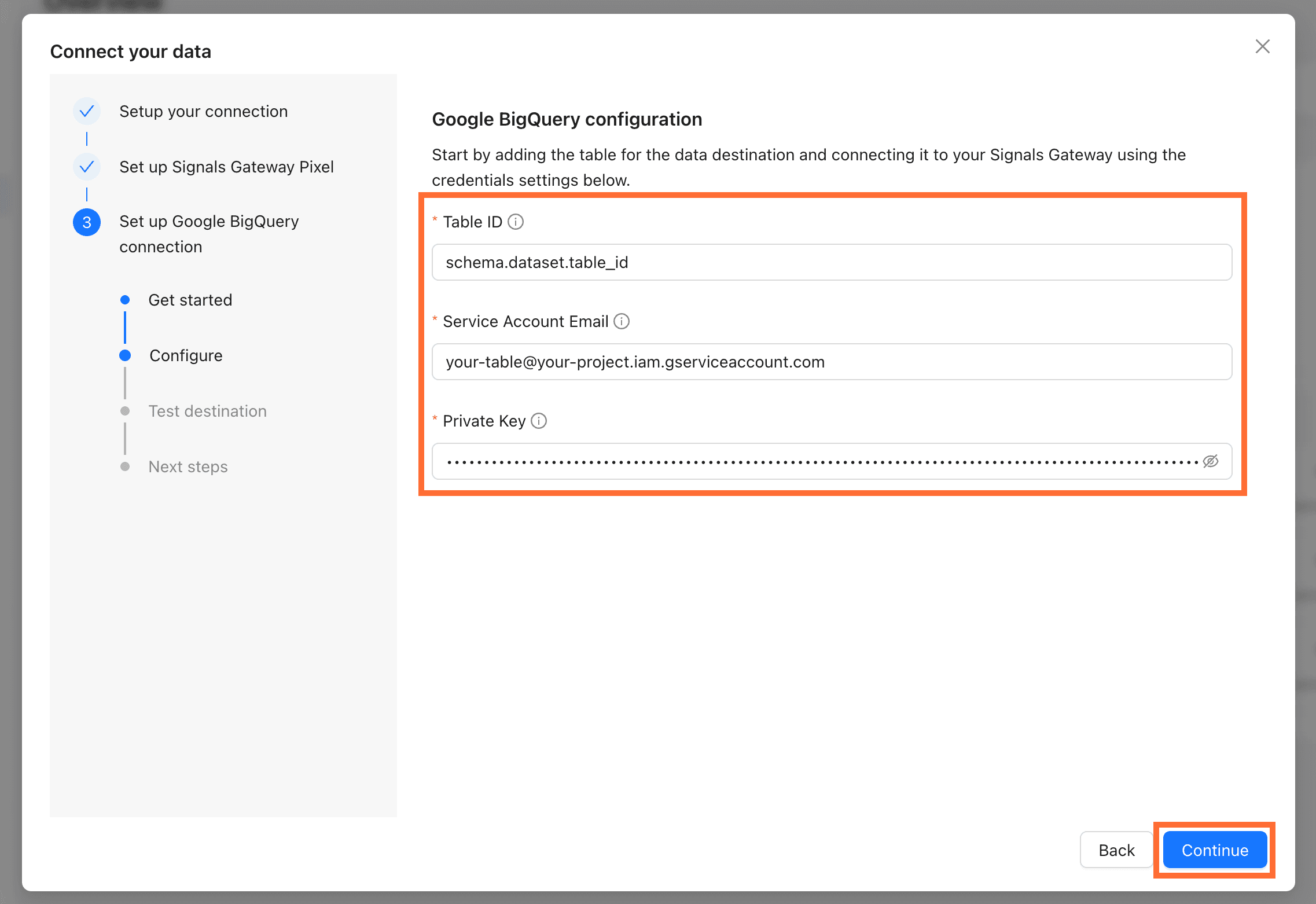 Configure Google BigQuery