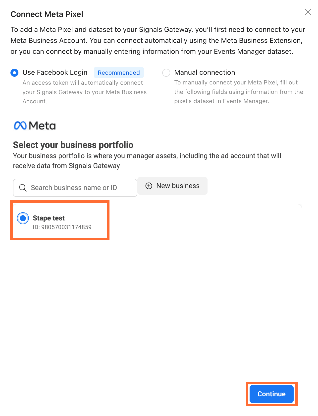 Select your business portfolio