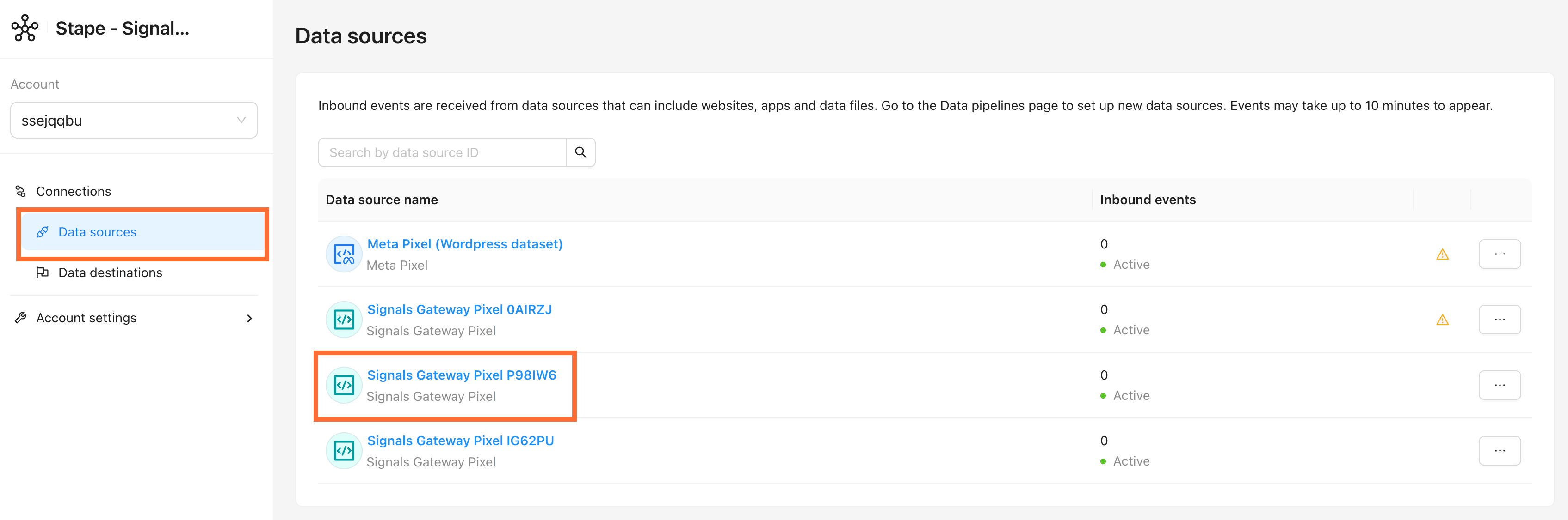 Go to Data Sources