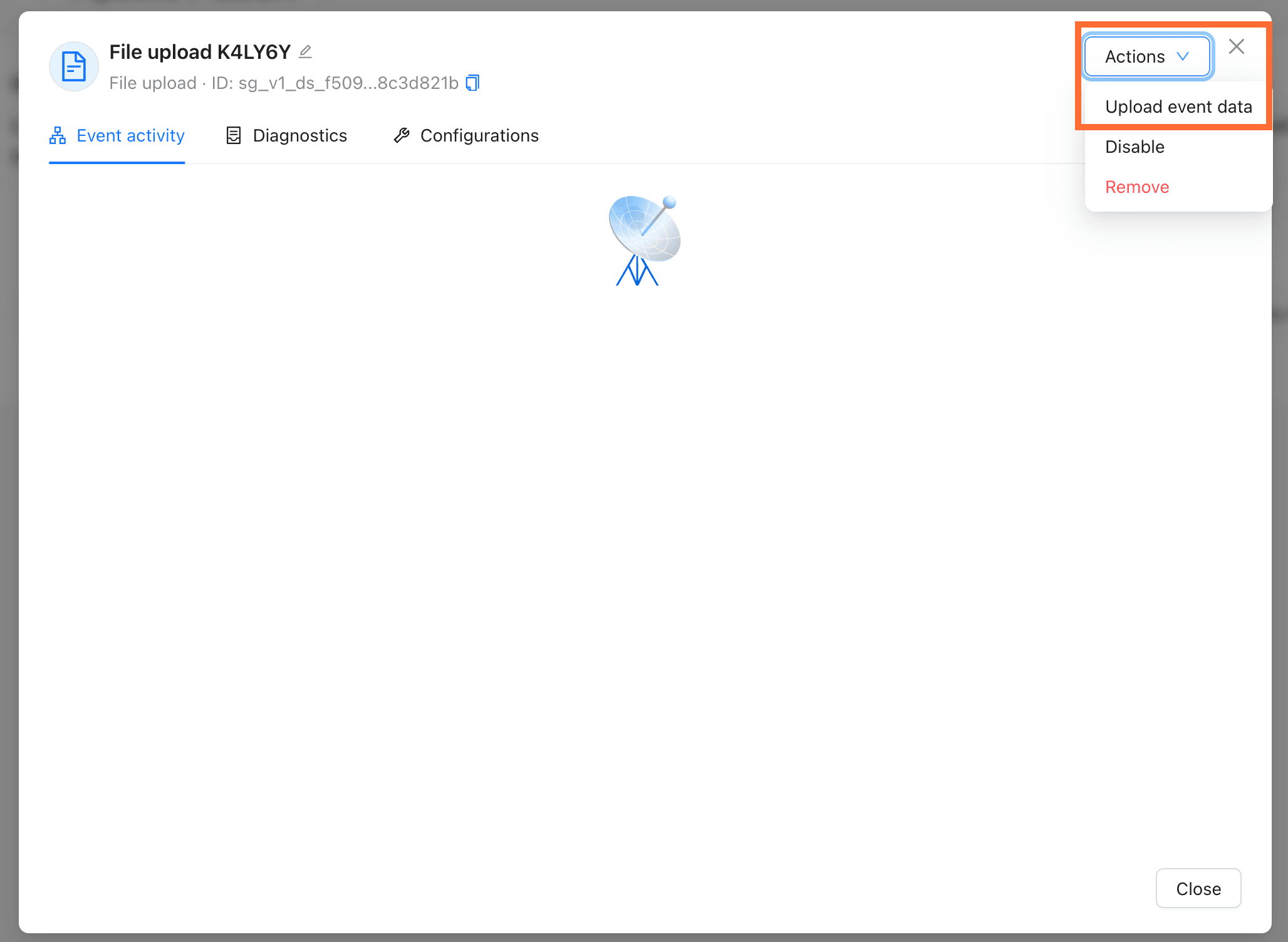 Upload event data