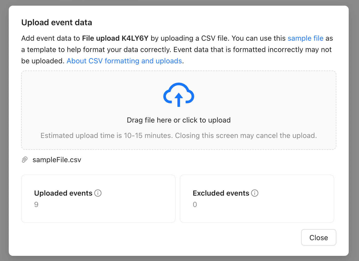 Select .csv file