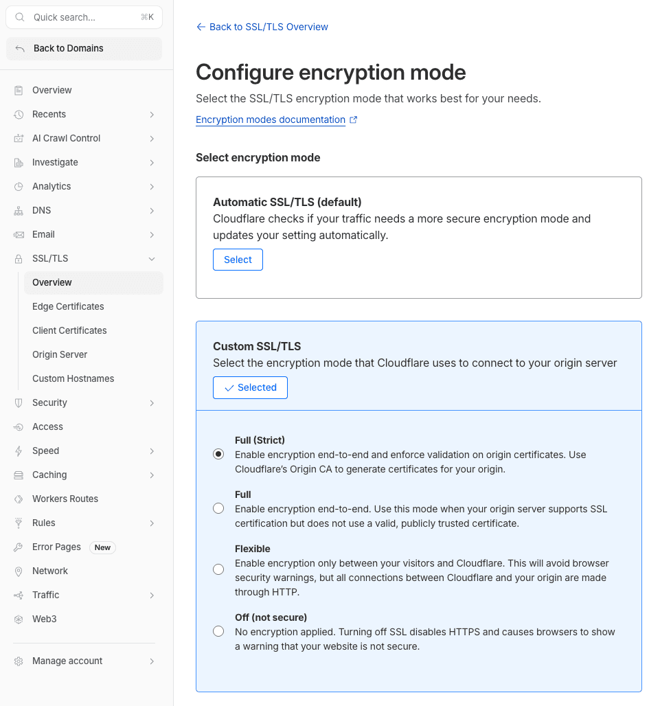Configure O2O with Full (Strict) SSL