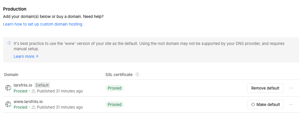 Webflow SSL certificate status to change to Proxied