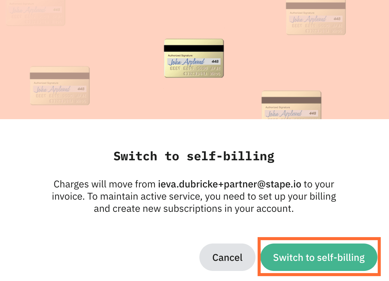 Click Switch to self-billing.