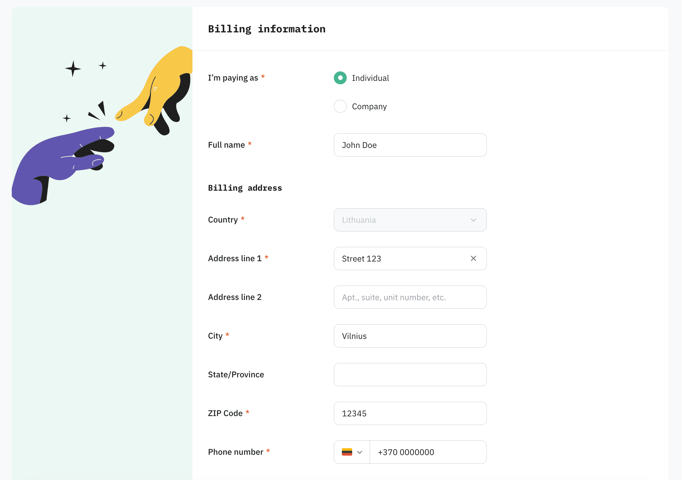 Billing details