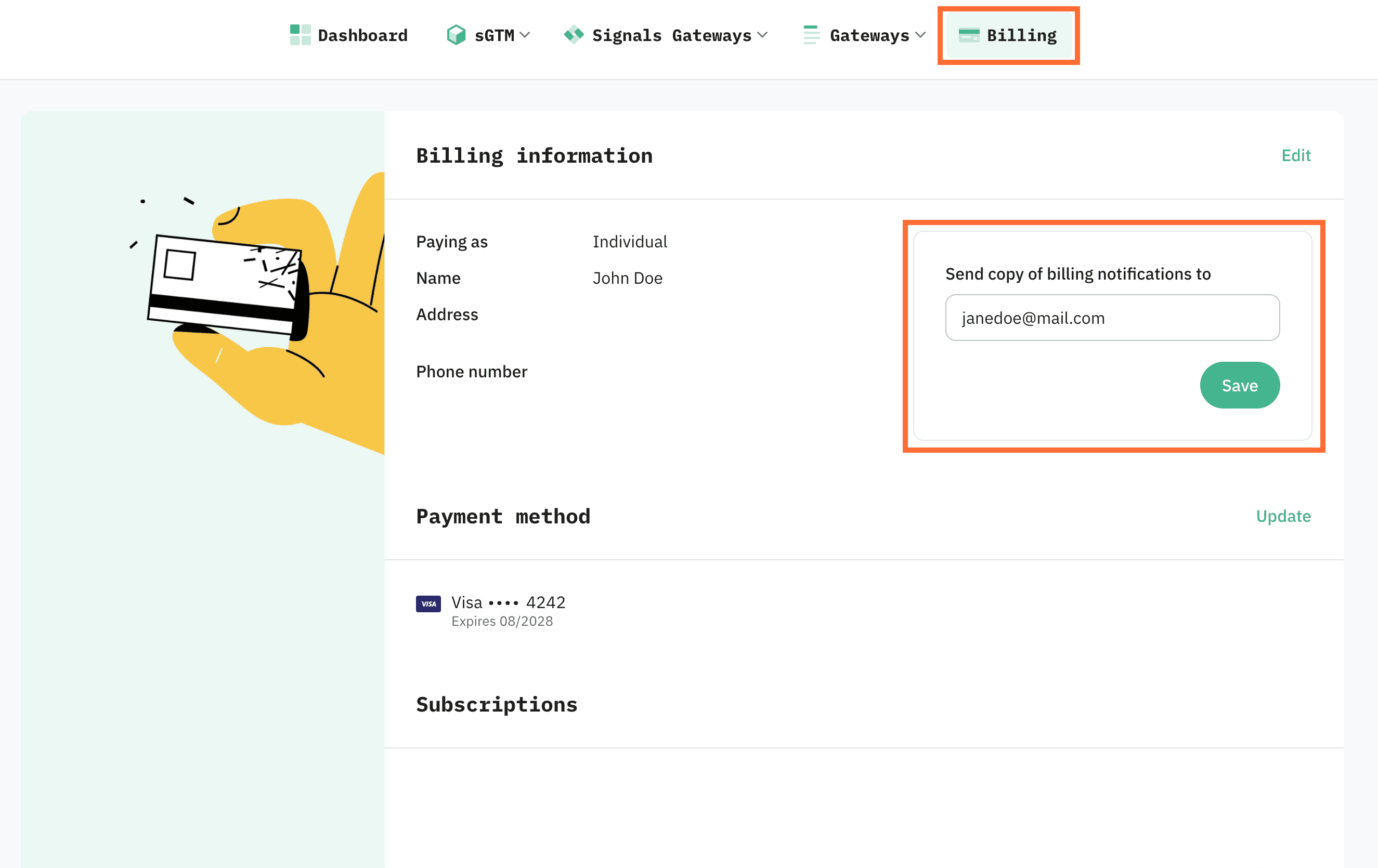 Additional billing email