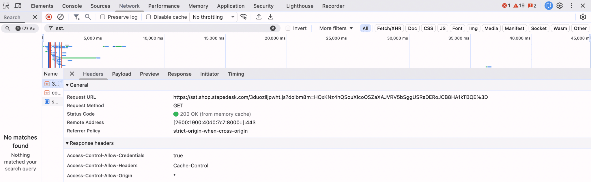 "Network" tab in browser console