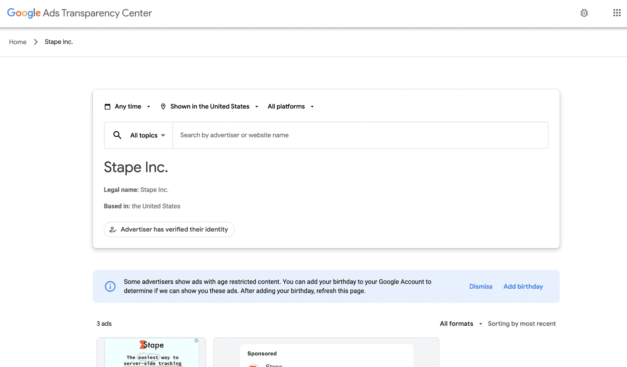 Google Ads Transparency Center