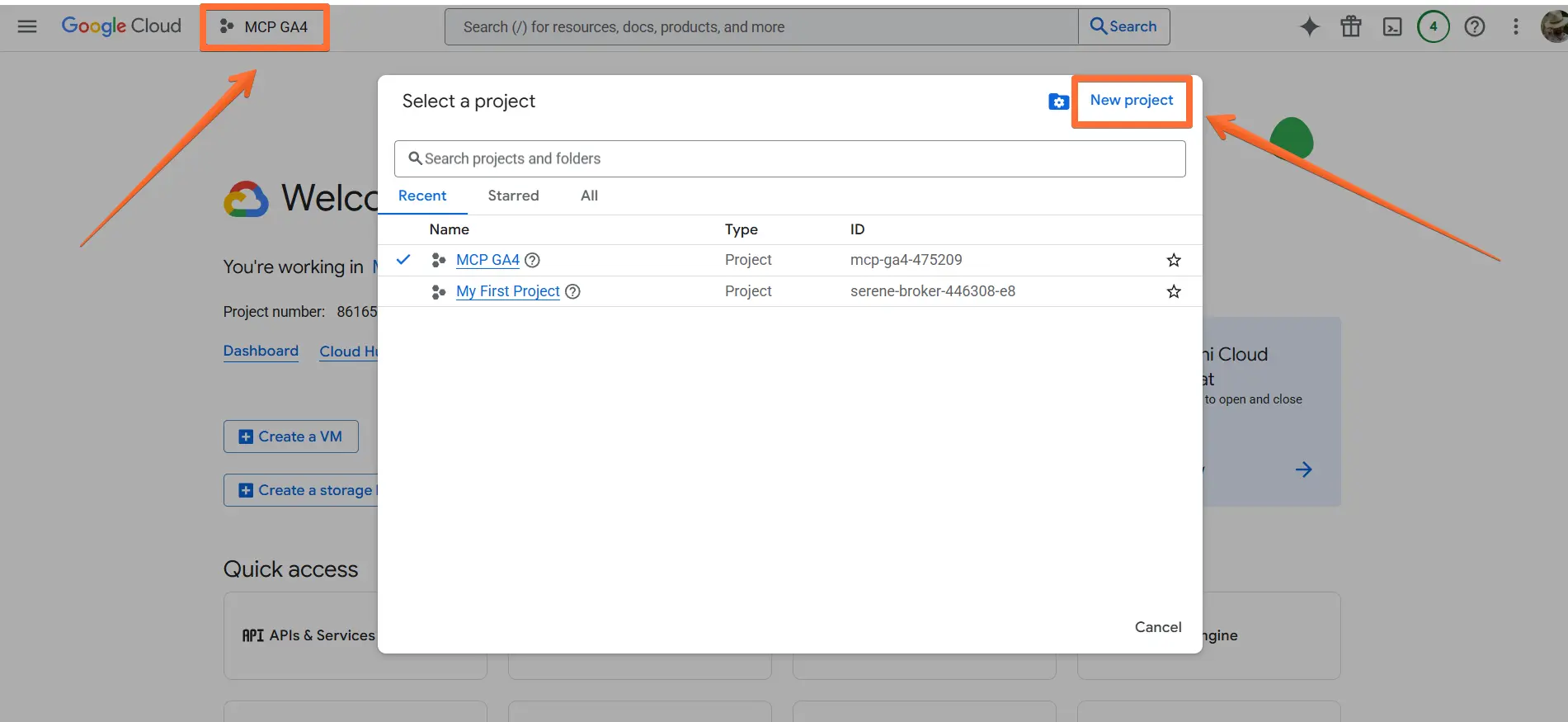 Creating a new project