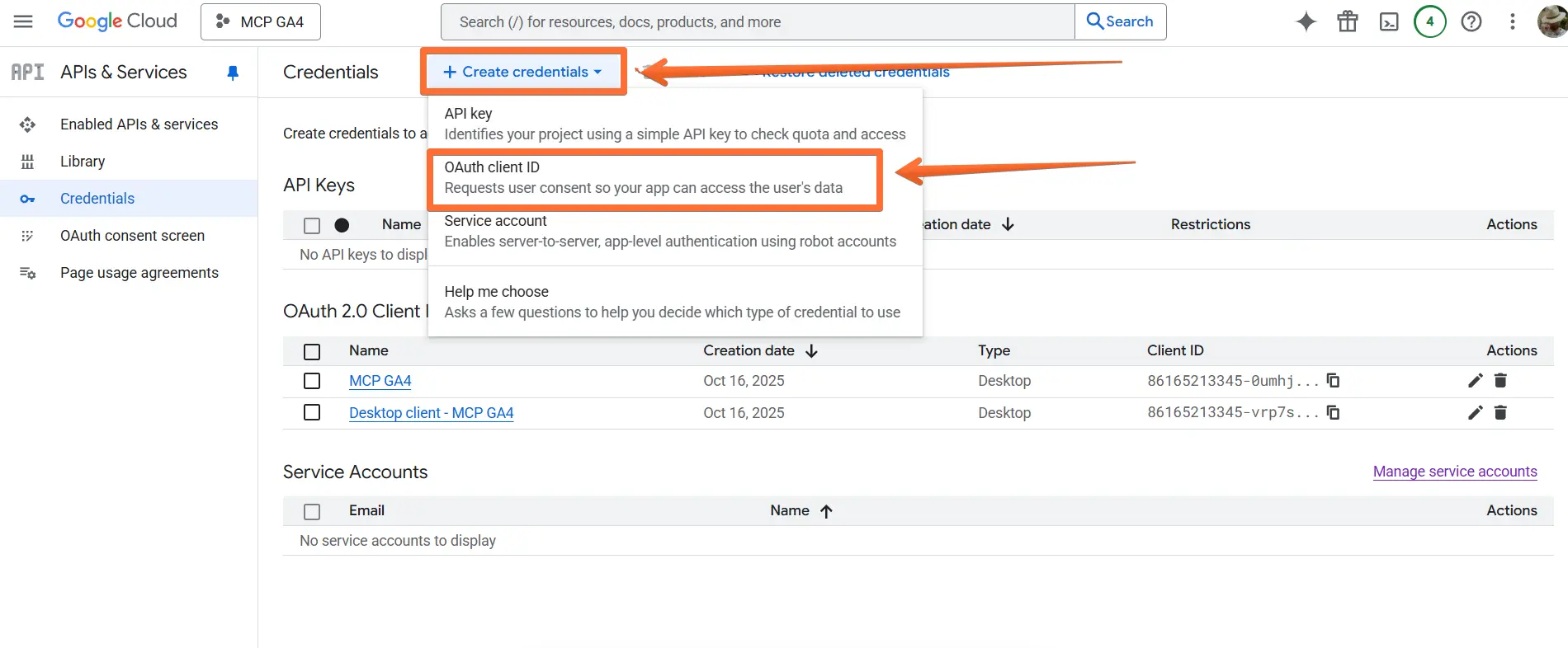 Create OAuth Client ID