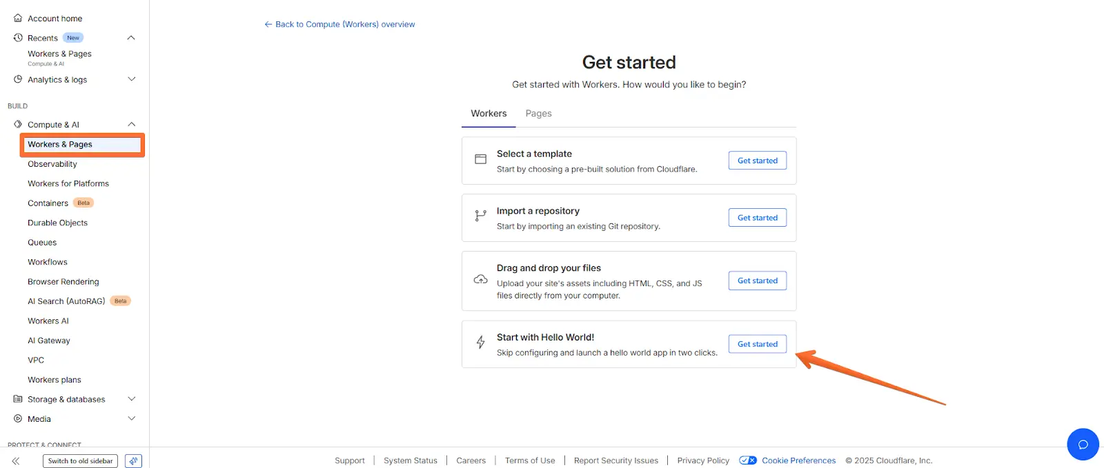 Create a worker in Cloudflare