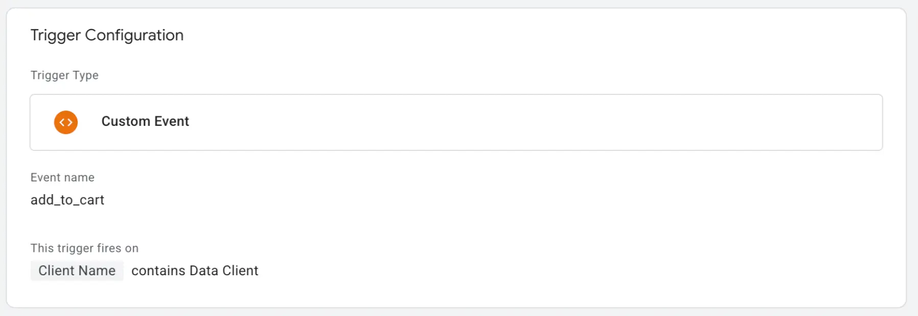Trigger configuration example