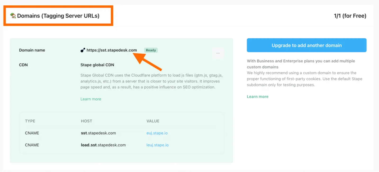 Server container URL