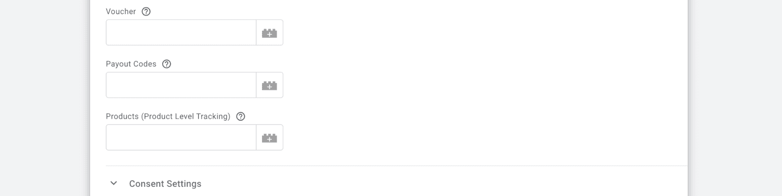 Additional parameters form