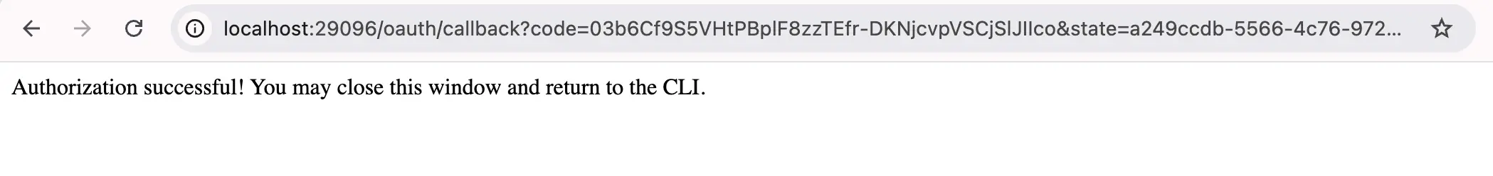 Successful authorization