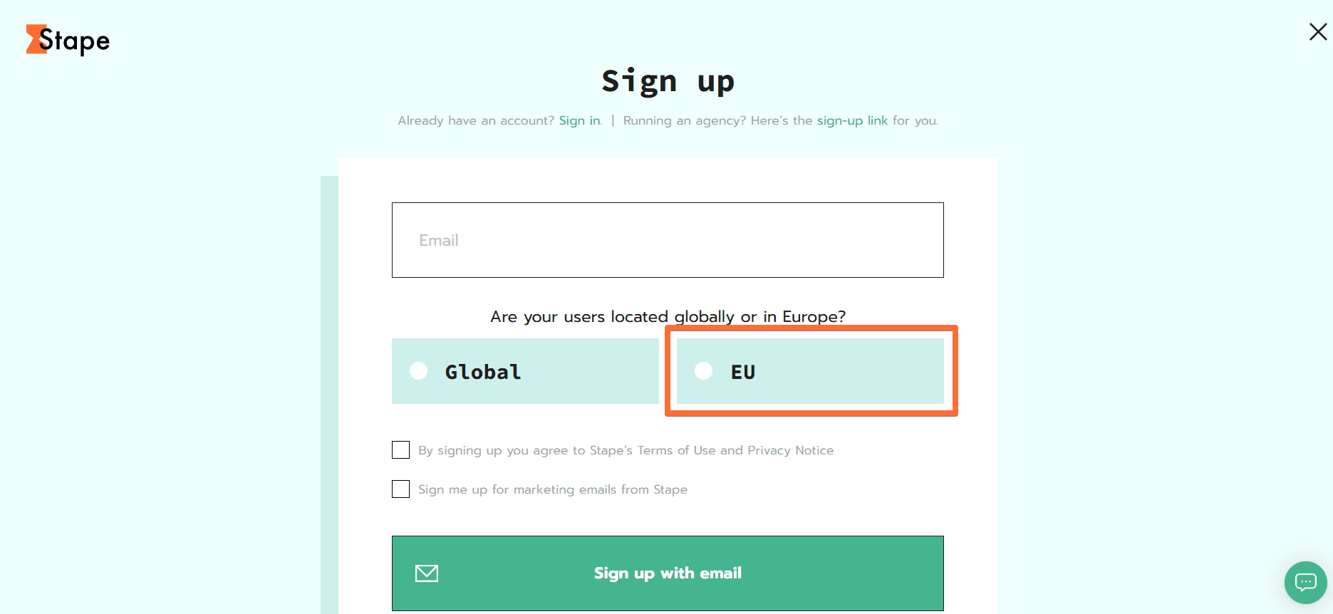 Moving Stape Global account to Stape EU account