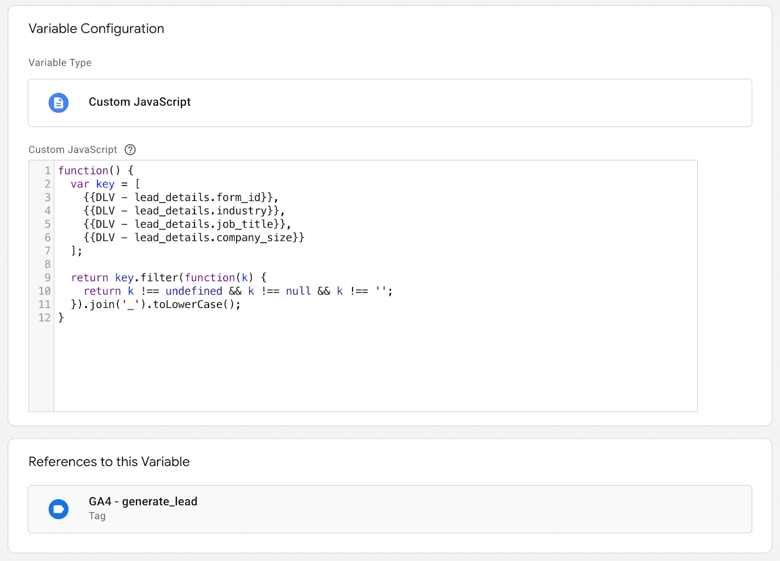 Variable configuration