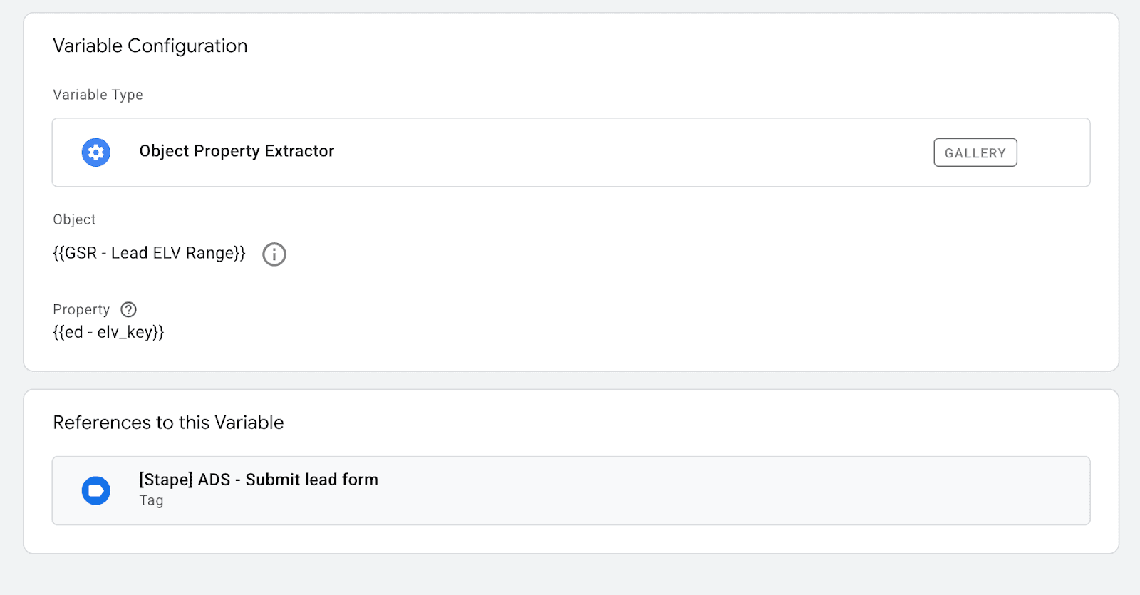 Variable configuration