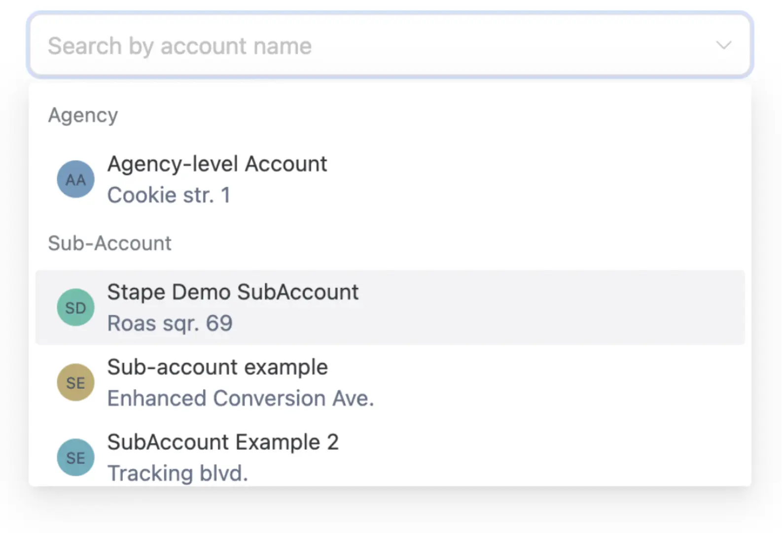 Select the HighLevel sub-account